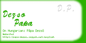 dezso papa business card